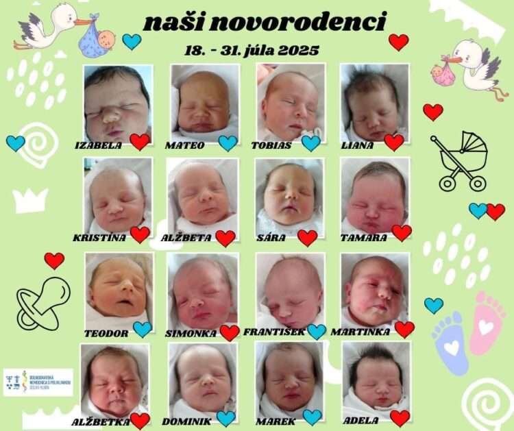 3 novorodenci od 18. do 31.7