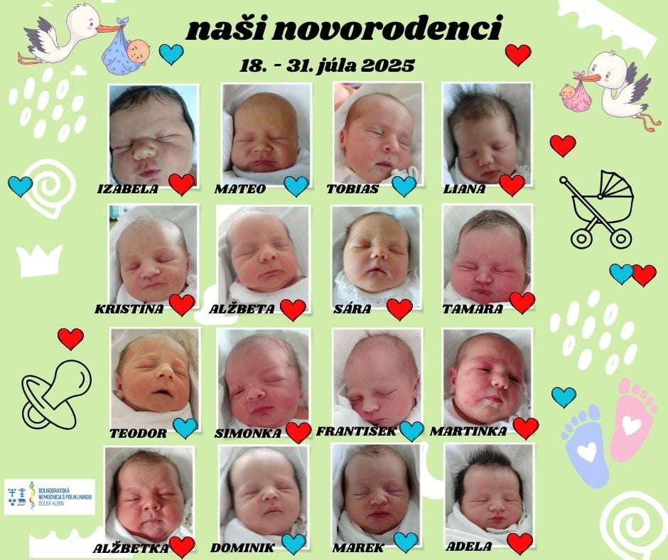 3 novorodenci od 18. do 31.7