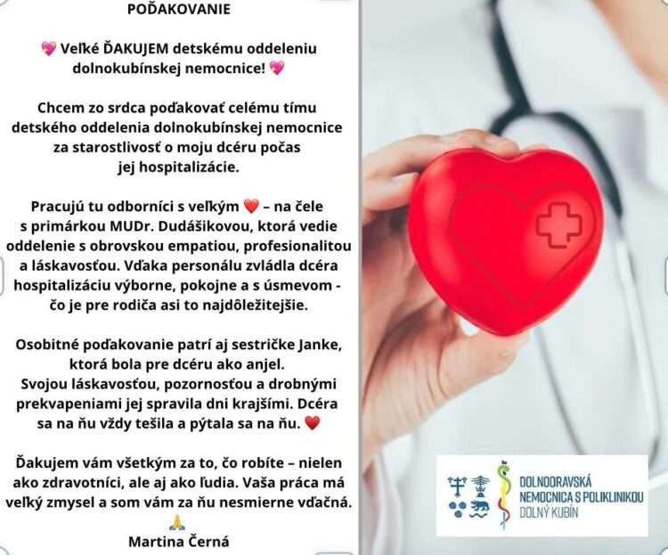 donsp podakovanie cerna detske