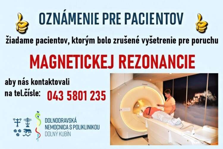 Nové termíny na magnetickú rezonanciudik