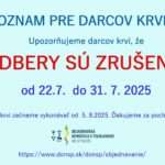 oznam hto odber krvi zrusene