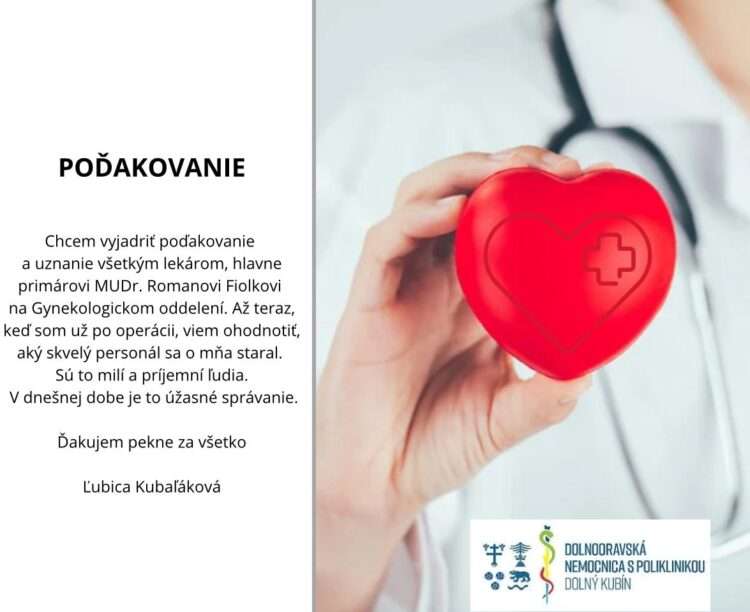 podakovanie gynekologia kubalakova