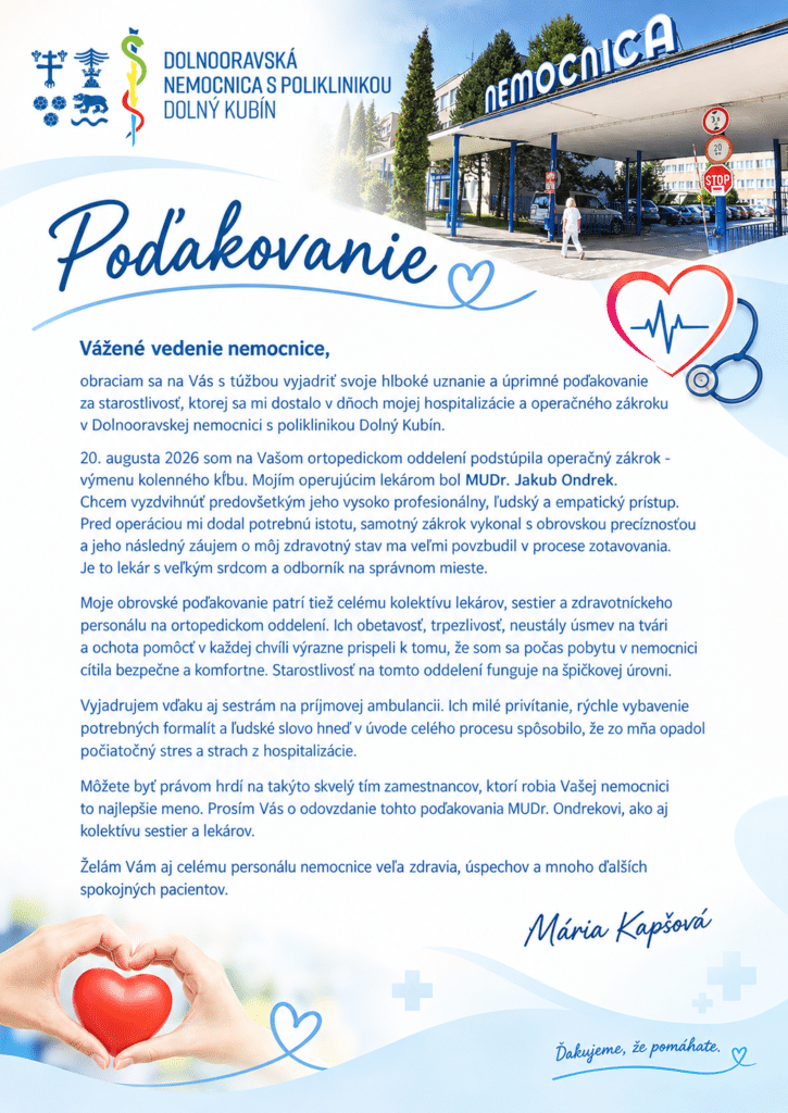 podakovanie kapsova ortopedia 15.10.26