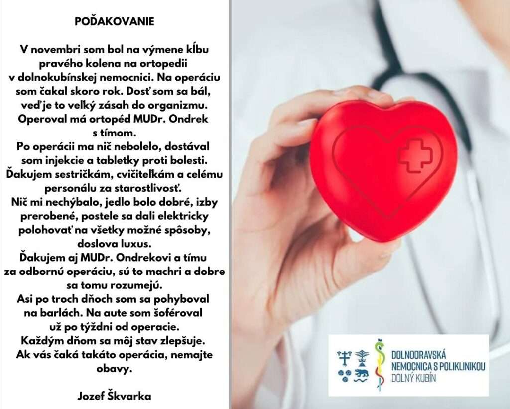 podakovanie ortopedia skvarka